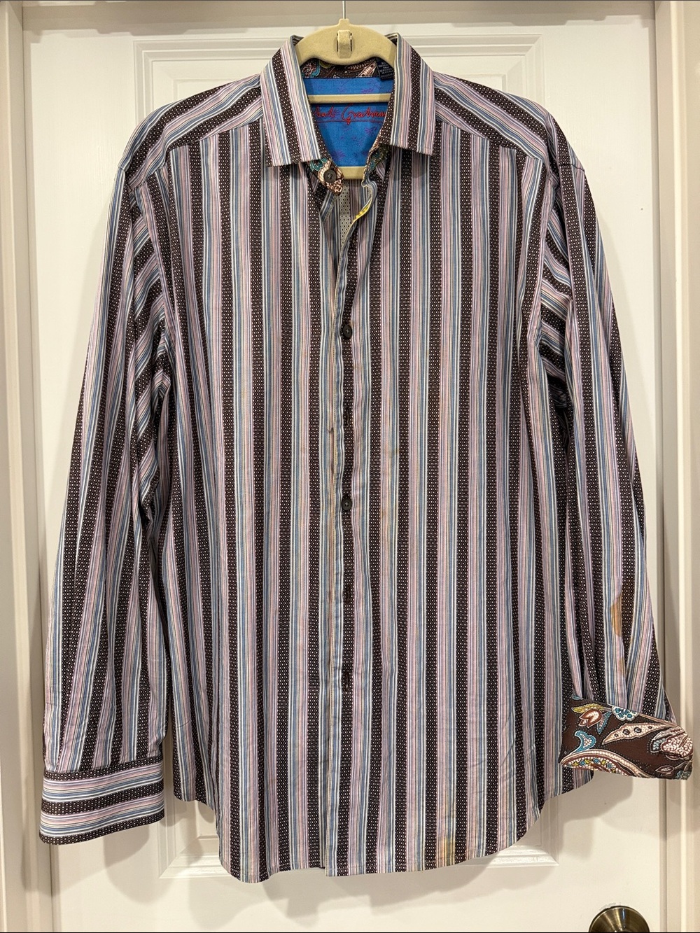 Robert Graham Vertical Stripe Button-Down Shirt - Black, White, Blue